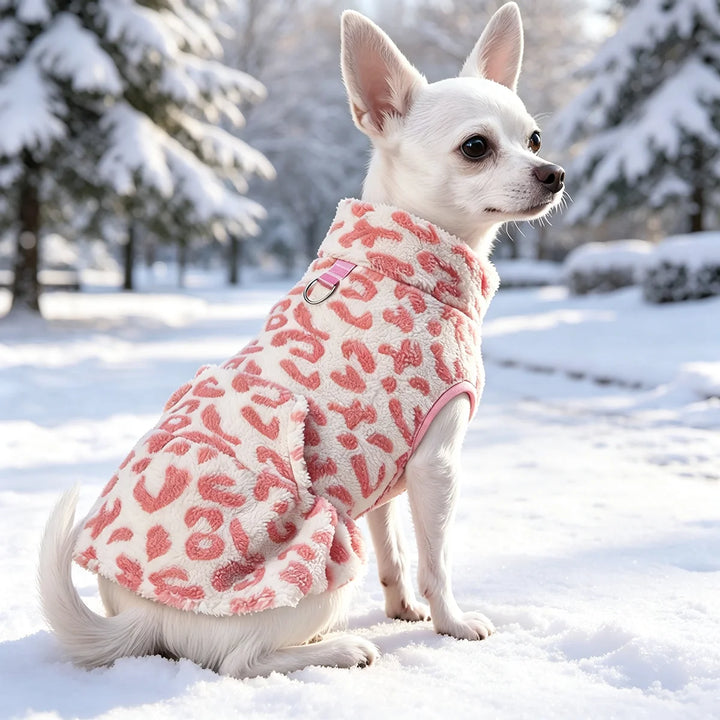 Leopard Fleece Winter Pet Dress