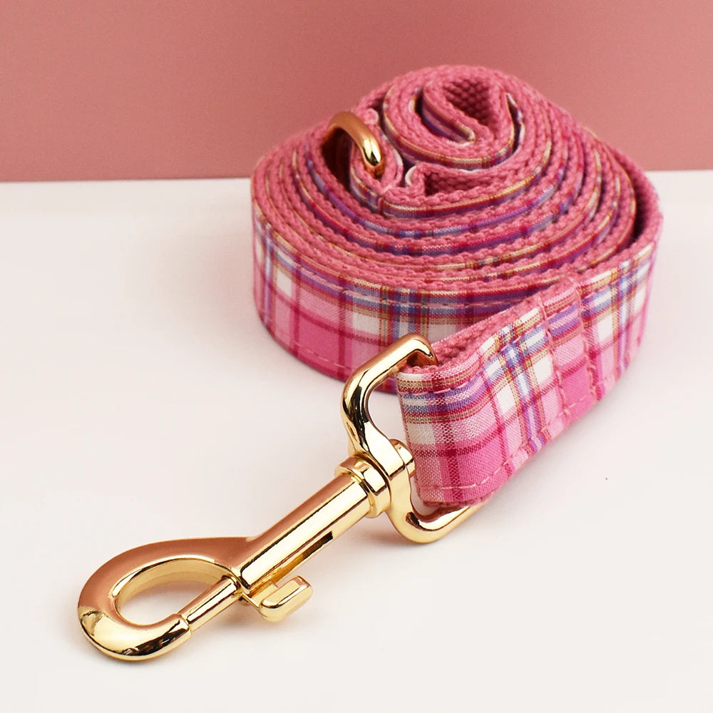 Plaid Dog Collar, Harness & Leash Set – Personalized