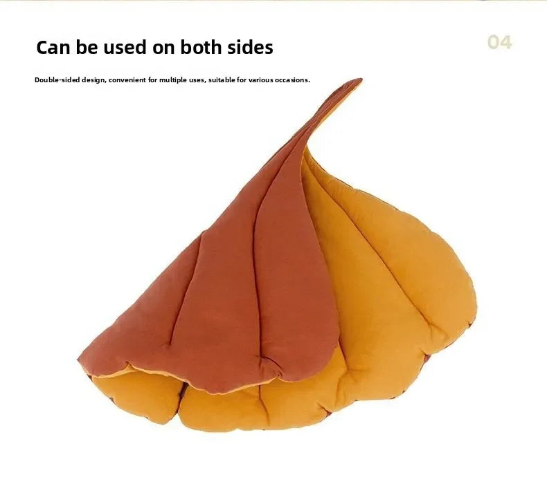 Reversible Leaf Pet Cushion – Non-Slip Travel Bed Mat