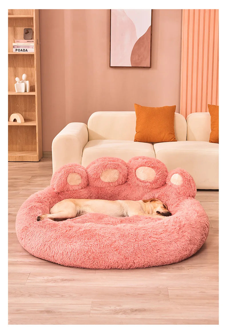 Fluffy Winter Dog Bed – Plush Basket for Small to Large Pets