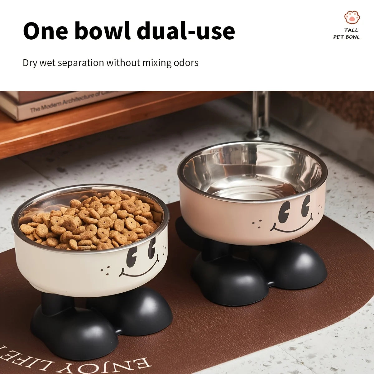 Elevated Stainless Steel Pet Bowls – No-Spill Feeder