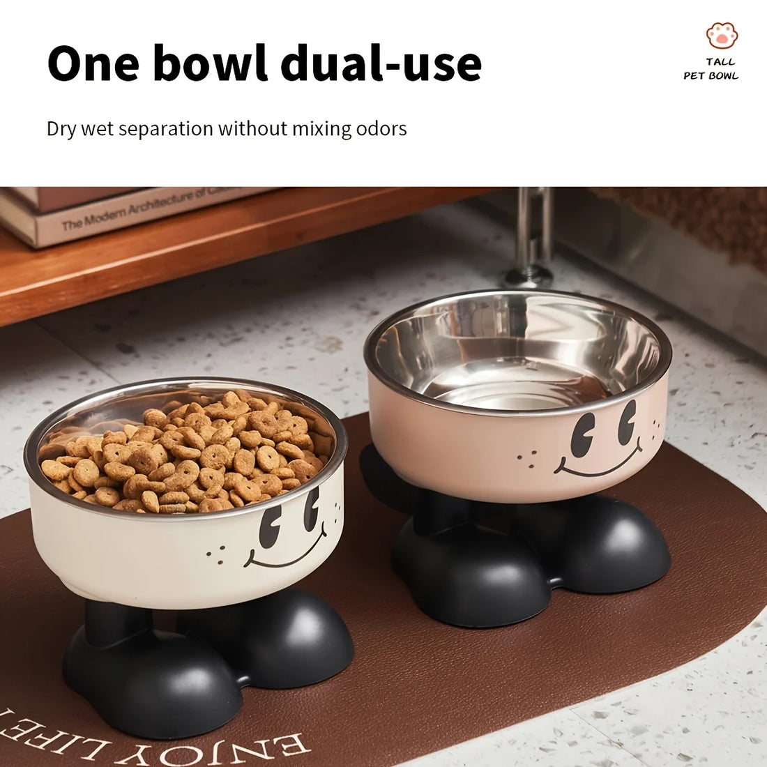 Elevated Stainless Steel Pet Bowls – No-Spill Feeder