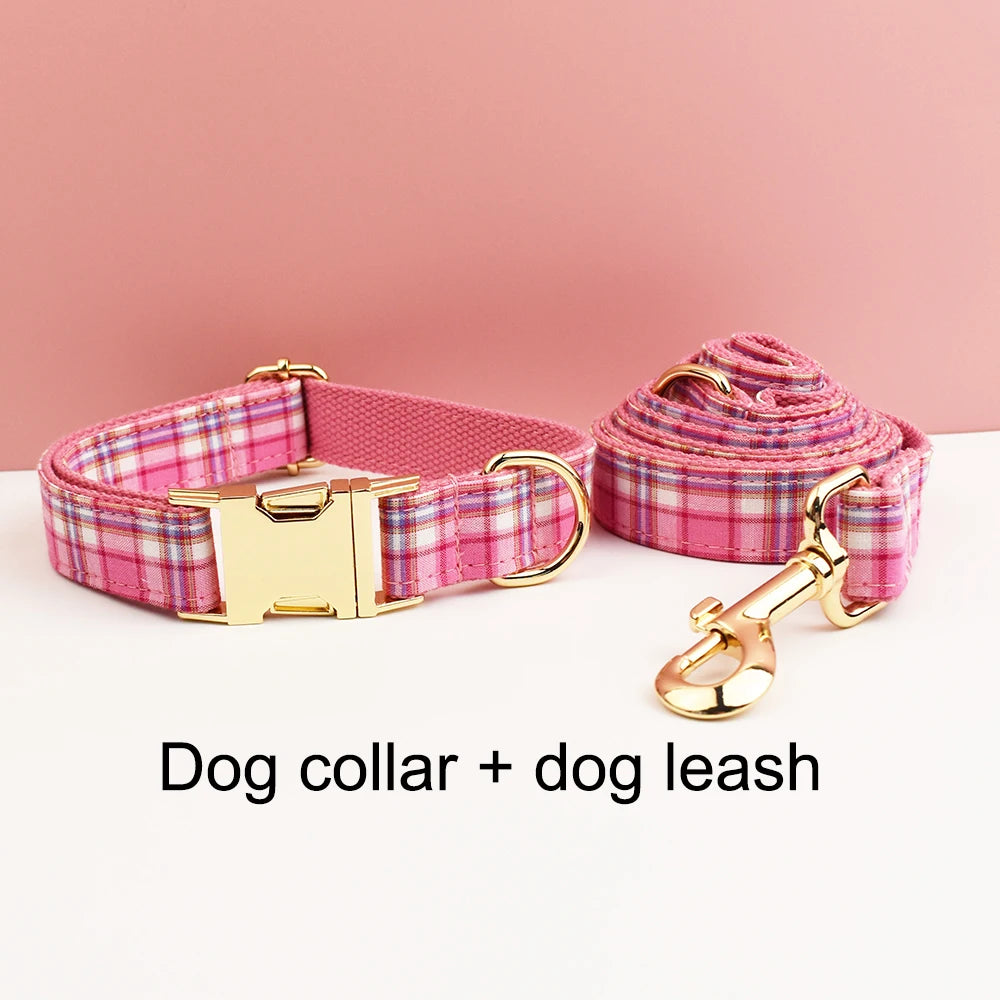 Plaid Dog Collar, Harness & Leash Set – Personalized