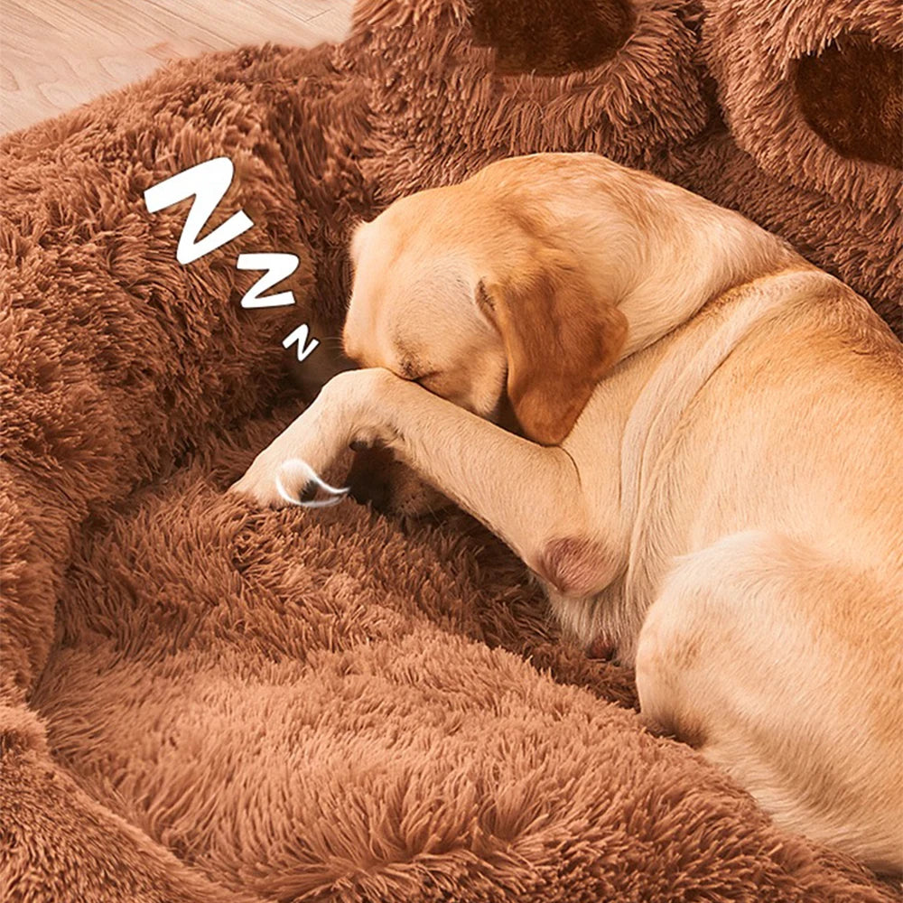 Plush Round Dog Bed – Warm Sofa Basket for Small to Large Dogs