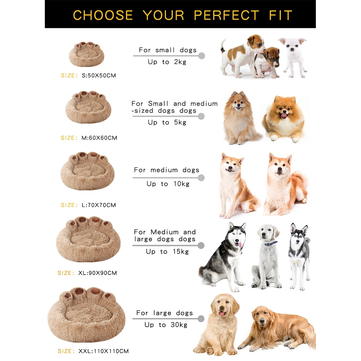 Fluffy Winter Dog Bed – Plush Basket for Small to Large Pets