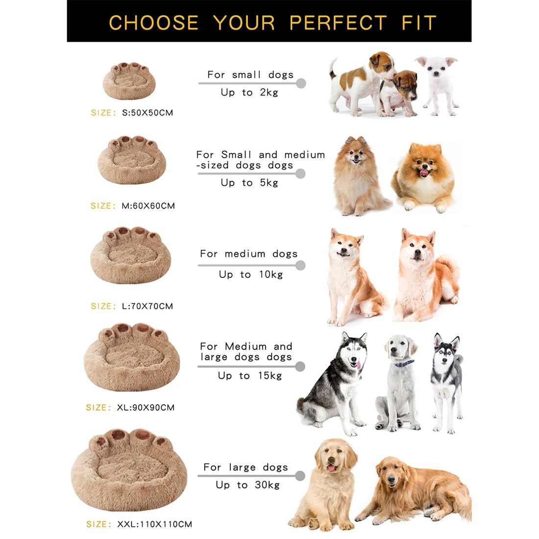 Fluffy Winter Dog Bed – Plush Basket for Small to Large Pets