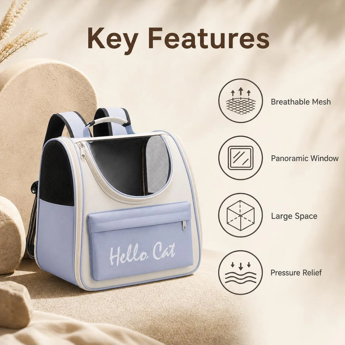 Panoramic Pet Carrier Backpack – Waterproof Oxford