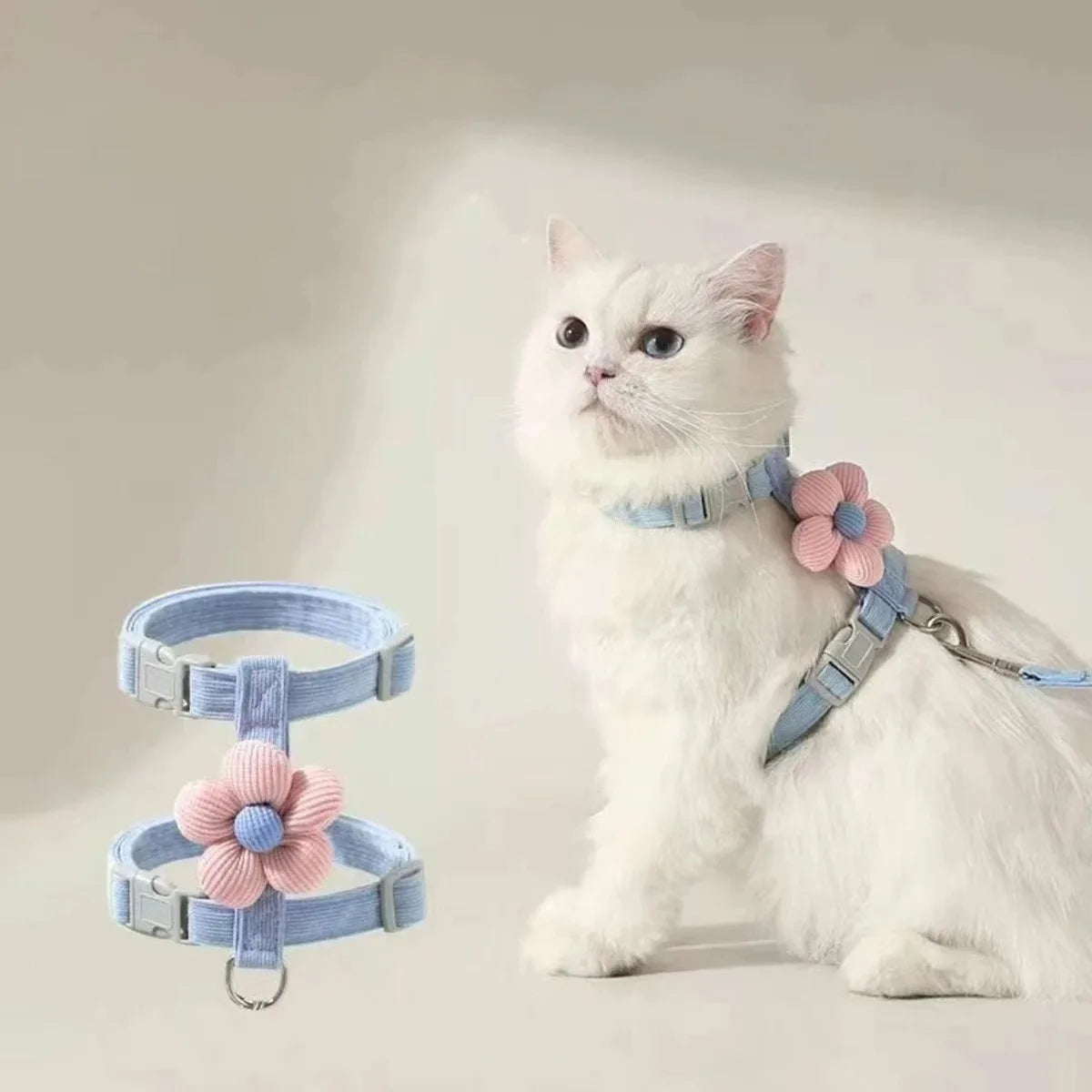 Adjustable Cat & Small Dog Harness and Leash Set