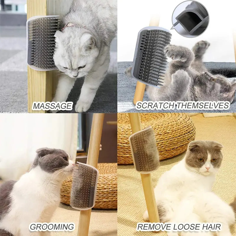 Cat Corner Massage Brush – Self-Grooming Scratcher Comb