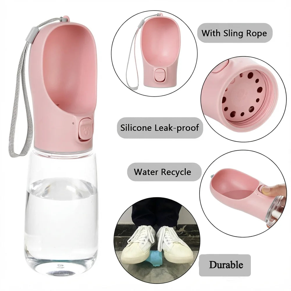 Portable Pet Water Bottle with Lanyard
