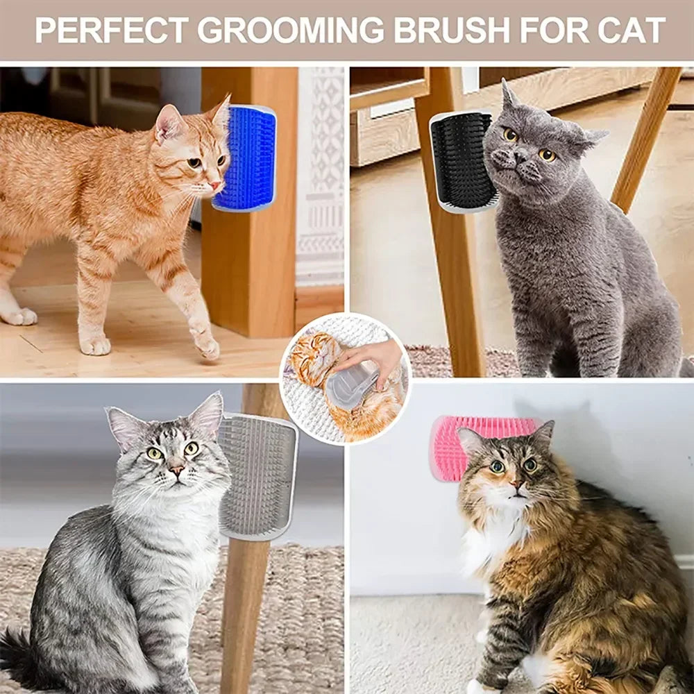Cat Corner Scratcher Comb – Massage Brush with Catnip