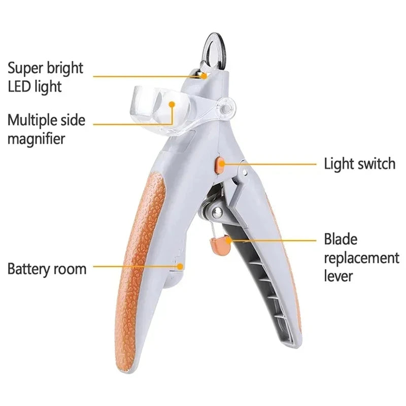 Pet Nail Clipper Scissors with LED Light