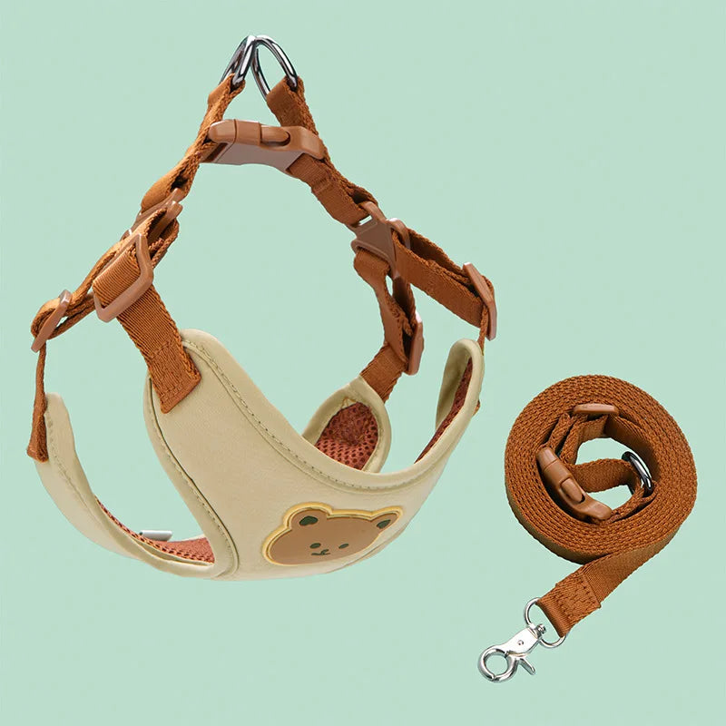 Breathable Dog Harness & Leash Set – Small Breeds