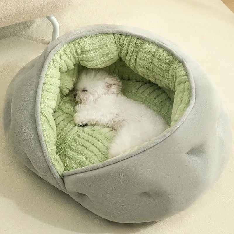 Semi-Enclosed Pet Bed – Cozy All-Season Nest for Dogs & Cats
