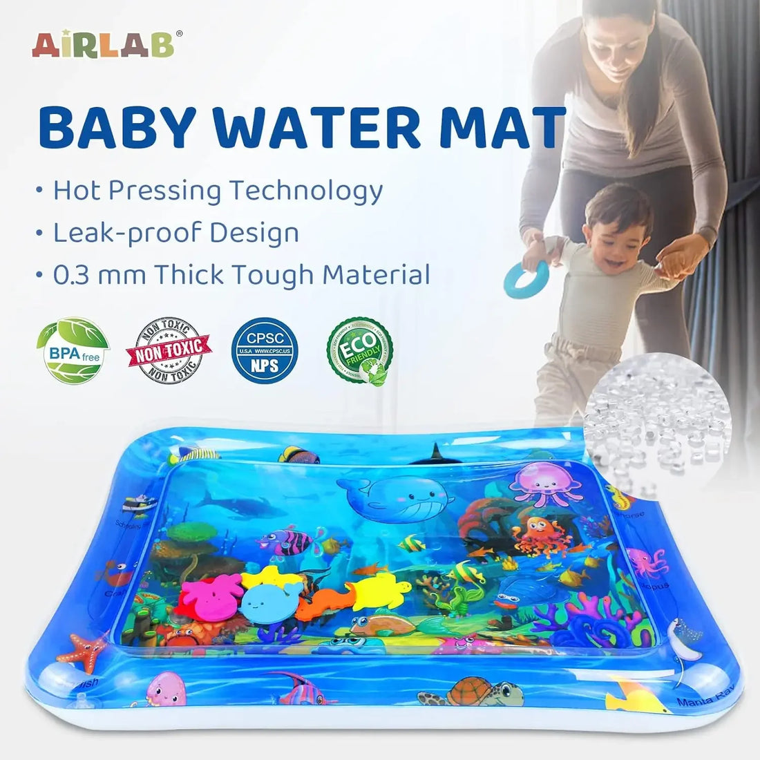 Thickened PVC Pet Water Play Mat – Cooling Sensory Pad