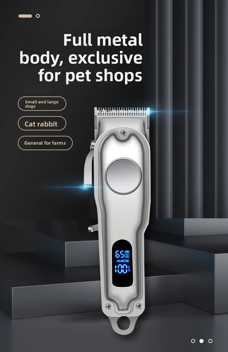 Cordless Dog Clippers – High-Power Grooming Shaver with LCD
