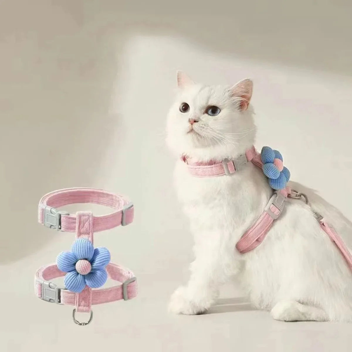 Adjustable Cat & Small Dog Harness and Leash Set