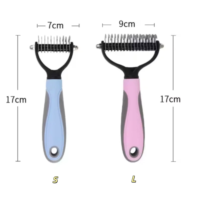 Double-Sided Pet Deshedding Brush – Stainless Steel Grooming Comb
