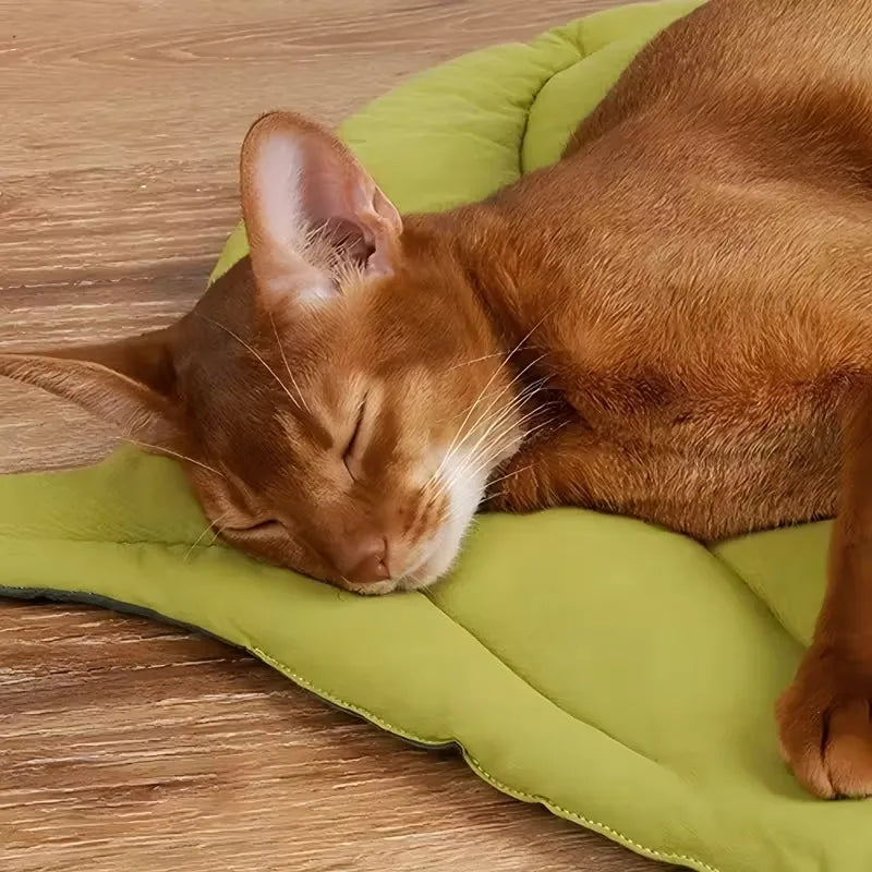Reversible Leaf Pet Cushion – Non-Slip Travel Bed Mat