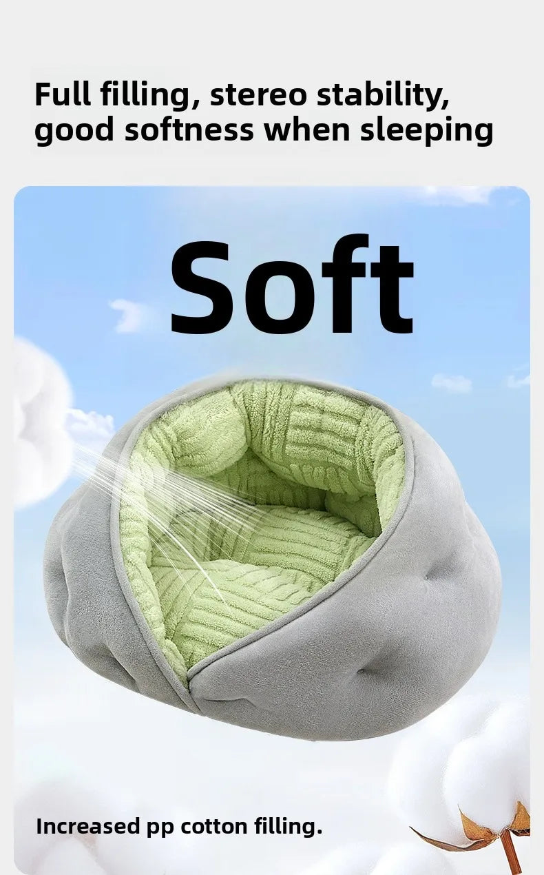 Semi-Enclosed Pet Bed – Cozy All-Season Nest for Dogs & Cats