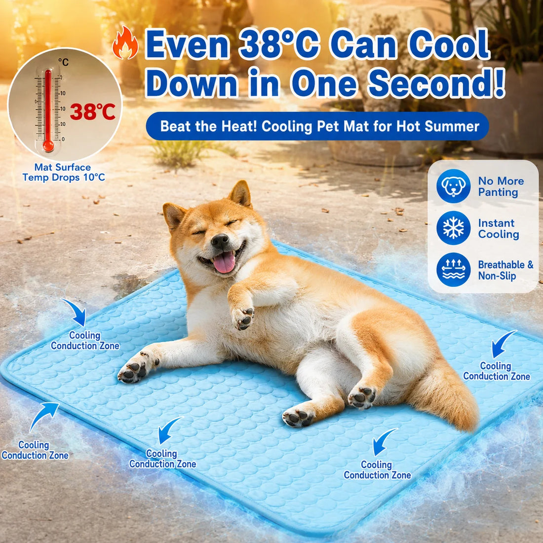 Dual-Sided Pet Cooling Mattress – Summer Gel Bed