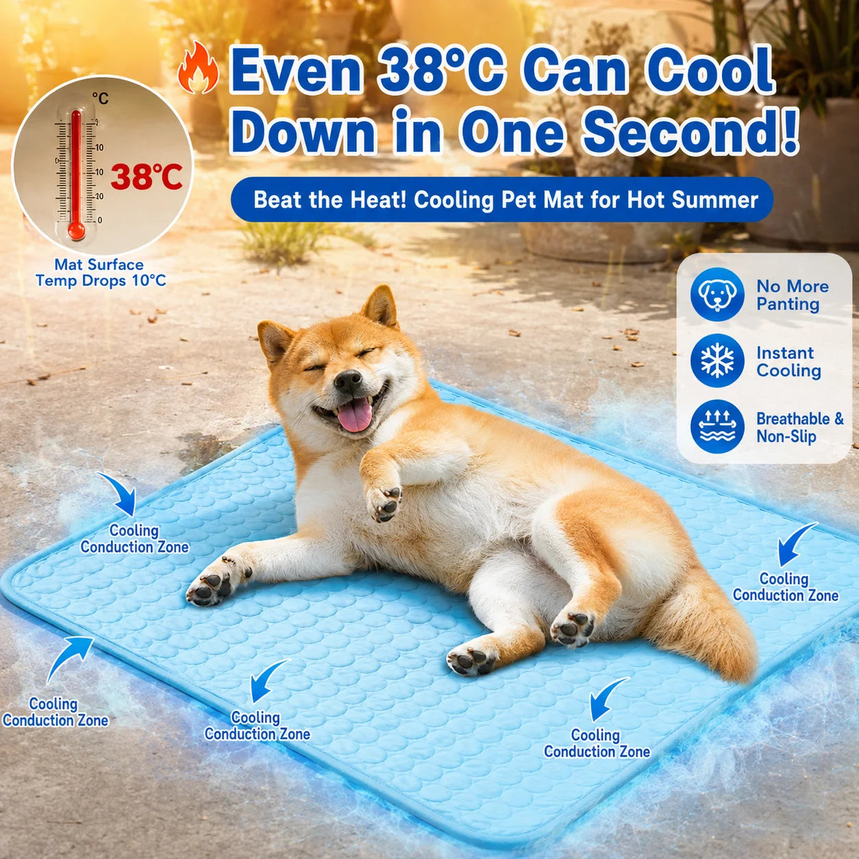 Dual-Sided Pet Cooling Mattress – Summer Gel Bed