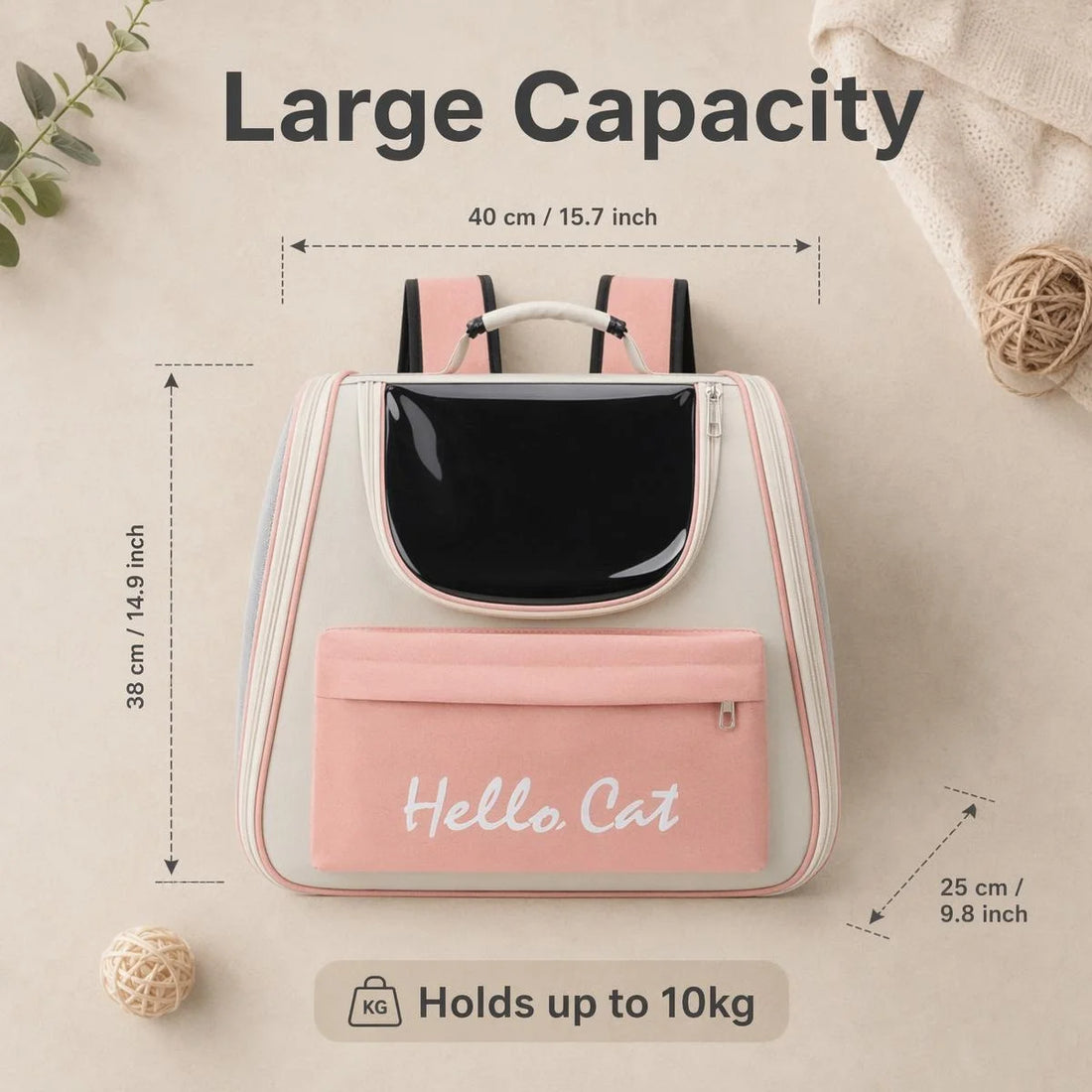 Panoramic Pet Carrier Backpack – Waterproof Oxford