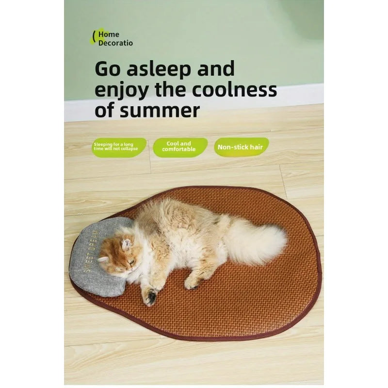 Ice Silk Pet Cooling Pillow – Breathable Summer Pad