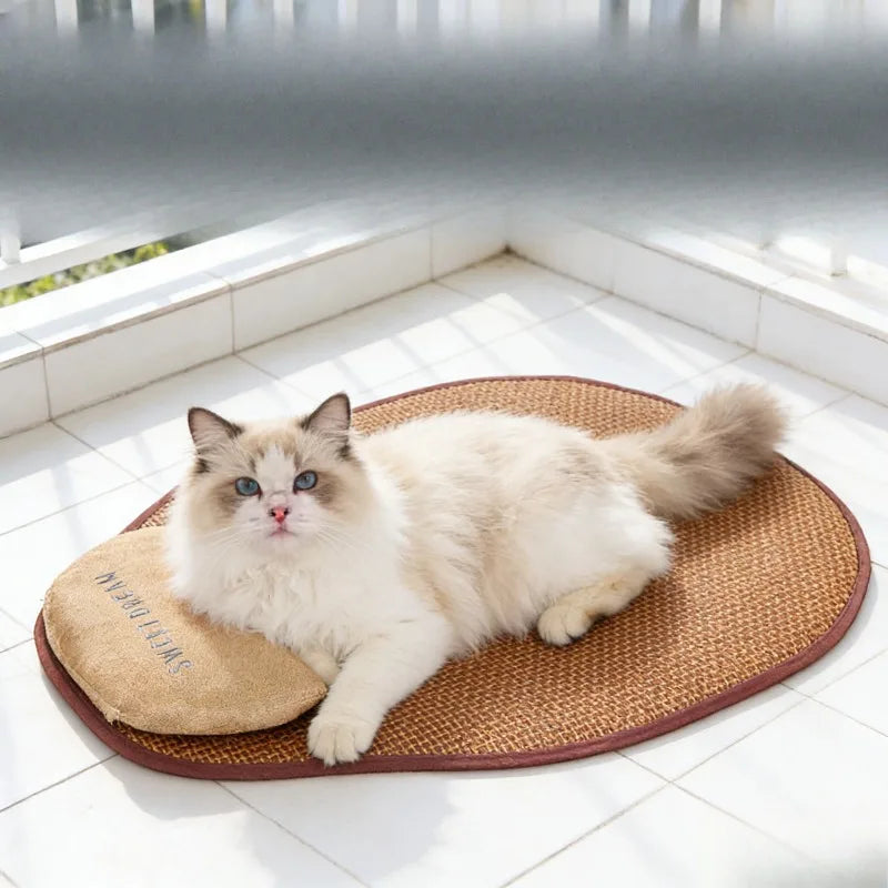 Ice Silk Pet Cooling Pillow – Breathable Summer Pad