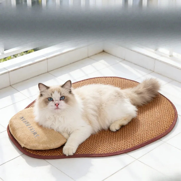 Ice Silk Pet Cooling Pillow – Breathable Summer Pad
