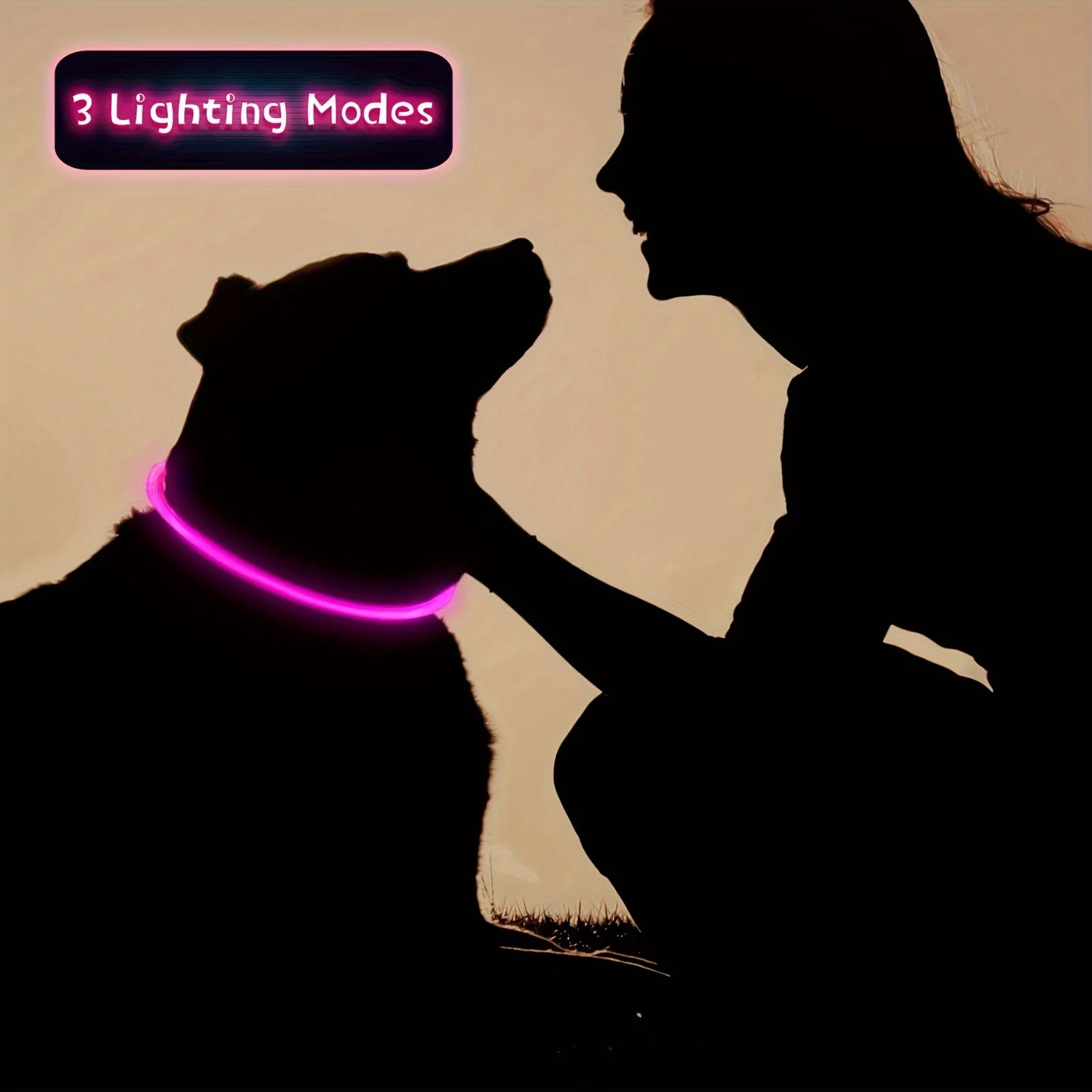 LED Anti-Lost Dog Collar – USB Rechargeable Light