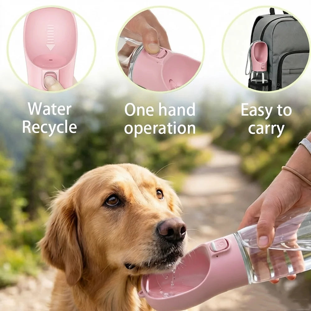 Portable Pet Water Bottle with Lanyard