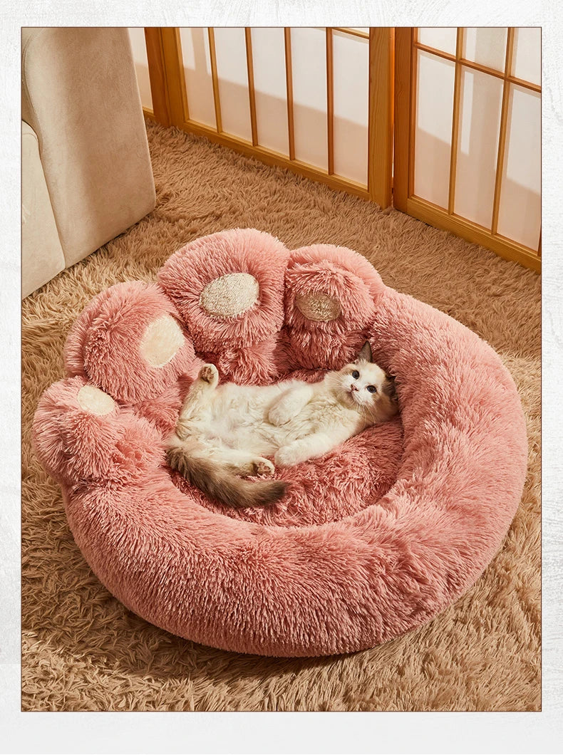 Fluffy Winter Dog Bed – Plush Basket for Small to Large Pets