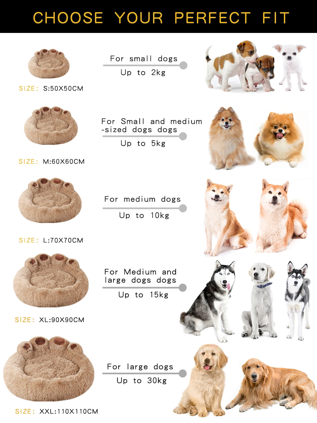 Fluffy Winter Dog Bed – Plush Basket for Small to Large Pets