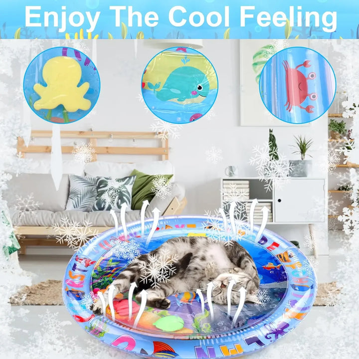 Thickened PVC Pet Water Play Mat – Cooling Sensory Pad