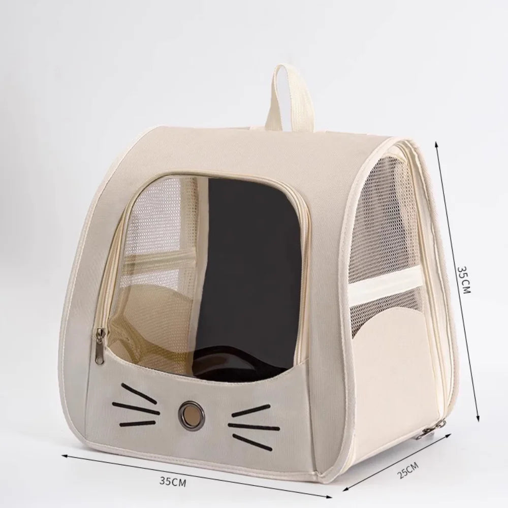 Foldable Cat Carrier Backpack – Transparent Window