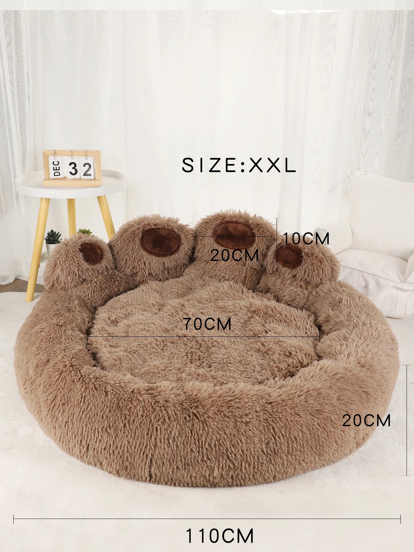 Fluffy Winter Dog Bed – Plush Basket for Small to Large Pets