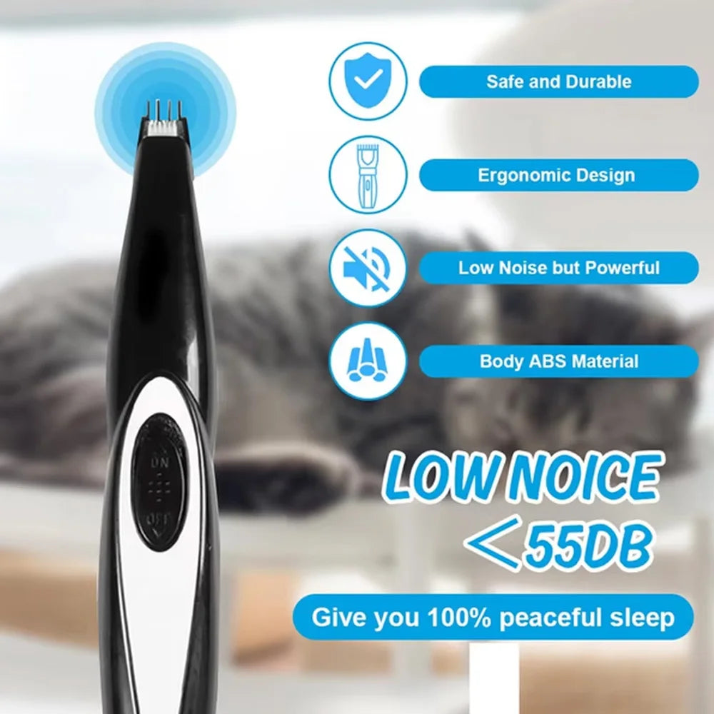 USB Rechargeable Pet Hair Trimmer – Grooming Kit