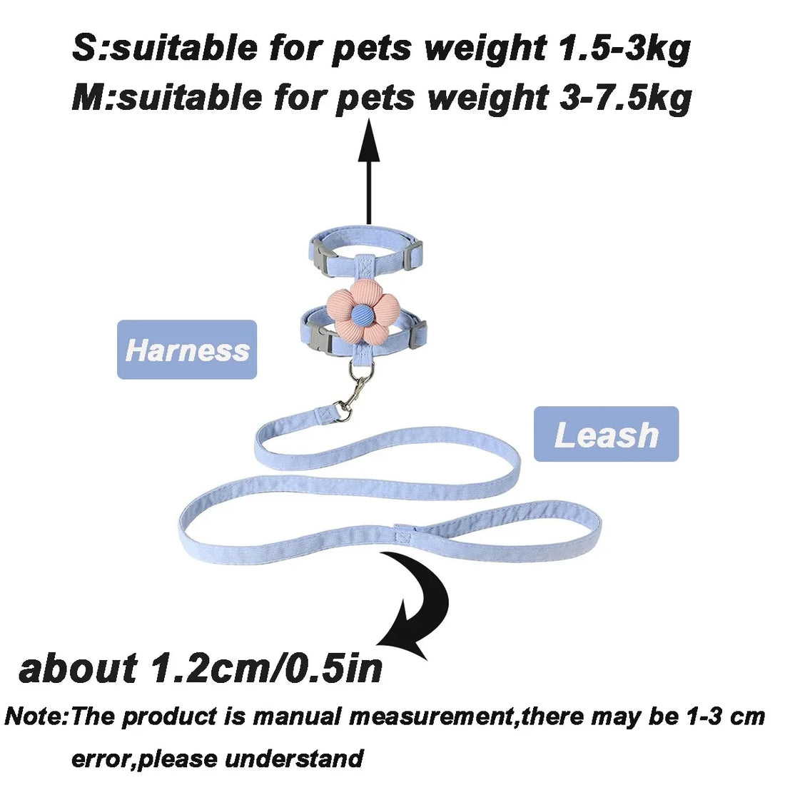 Adjustable Cat & Small Dog Harness and Leash Set