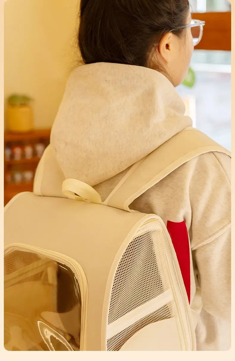 Foldable Cat Carrier Backpack – Transparent Window