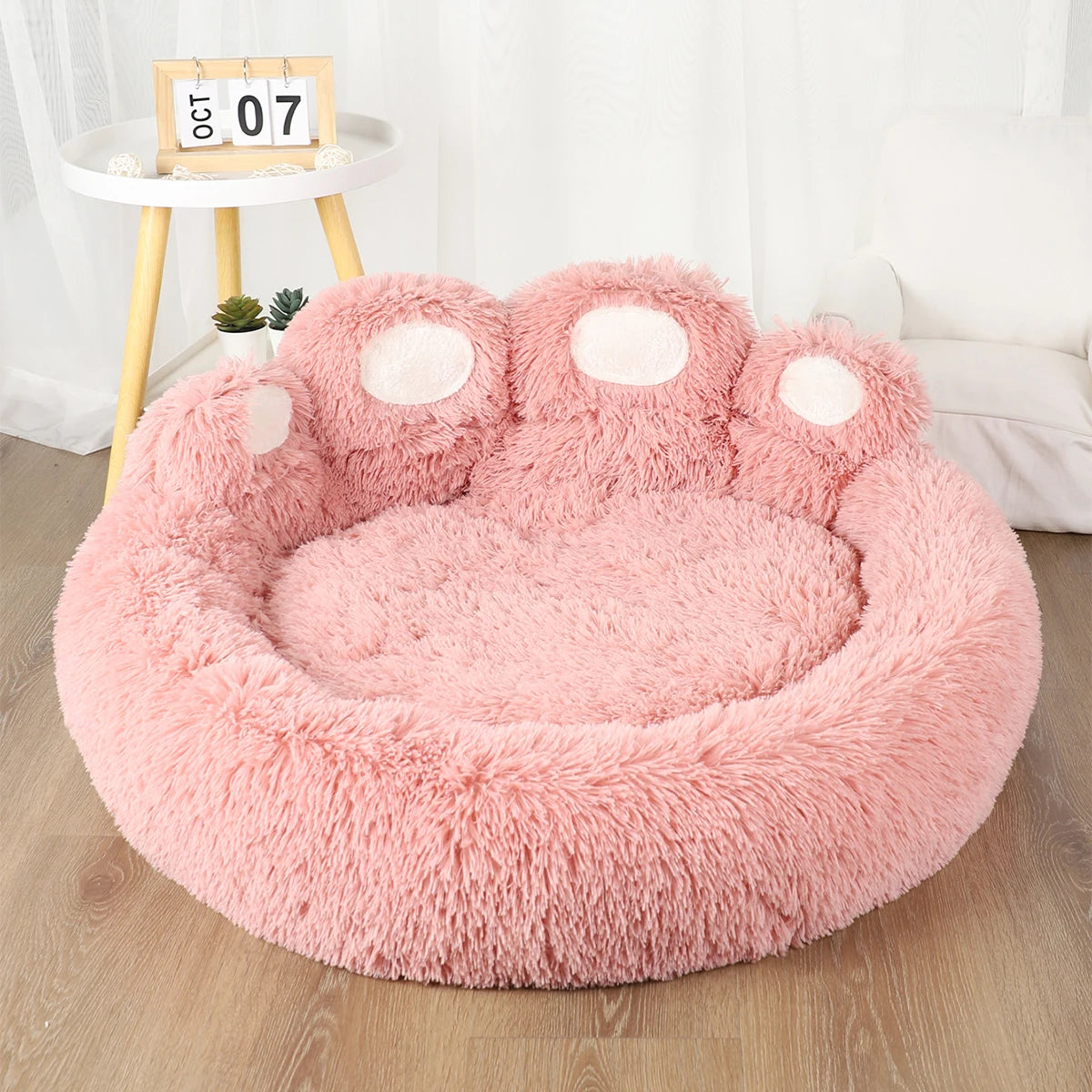 Fluffy Winter Dog Bed – Plush Basket for Small to Large Pets