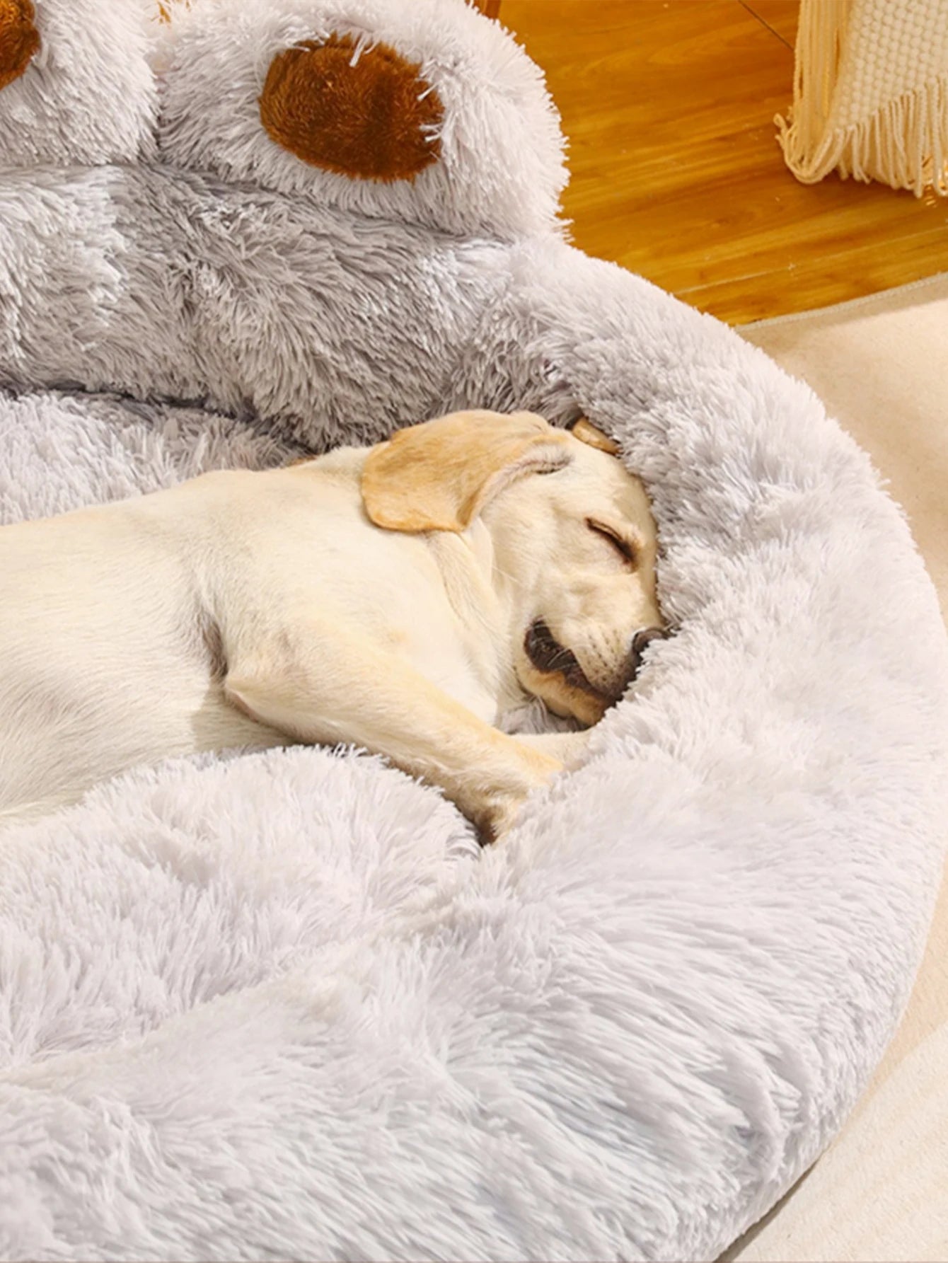 Plush Round Dog Bed – Warm Sofa Basket for Small to Large Dogs