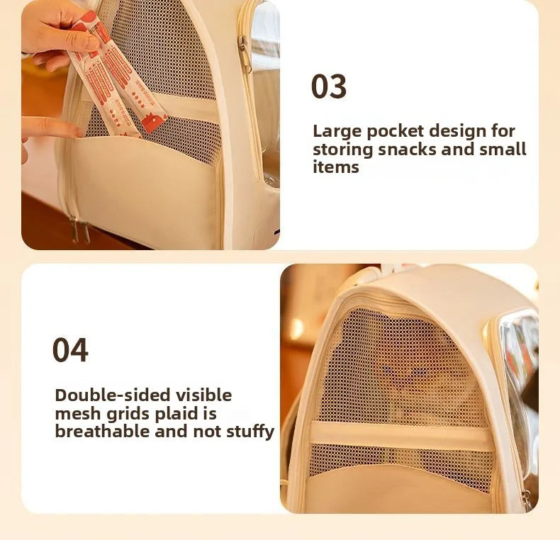 Foldable Cat Carrier Backpack – Transparent Window