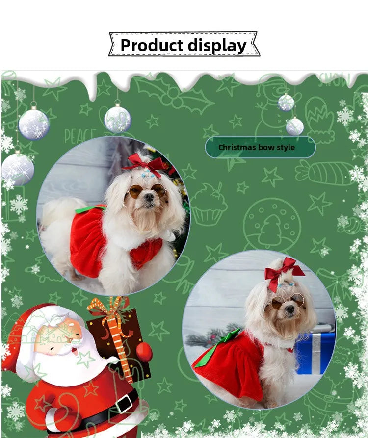 Gold Velvet Christmas Dog Dress