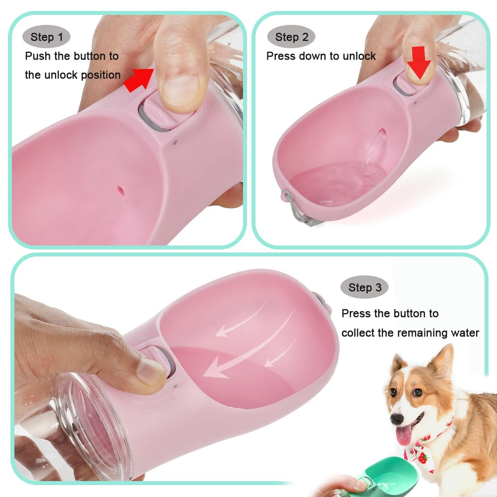 Portable Pet Water Bottle with Lanyard