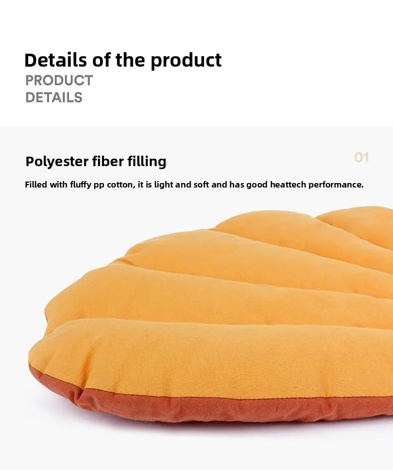 Reversible Leaf Pet Cushion – Non-Slip Travel Bed Mat