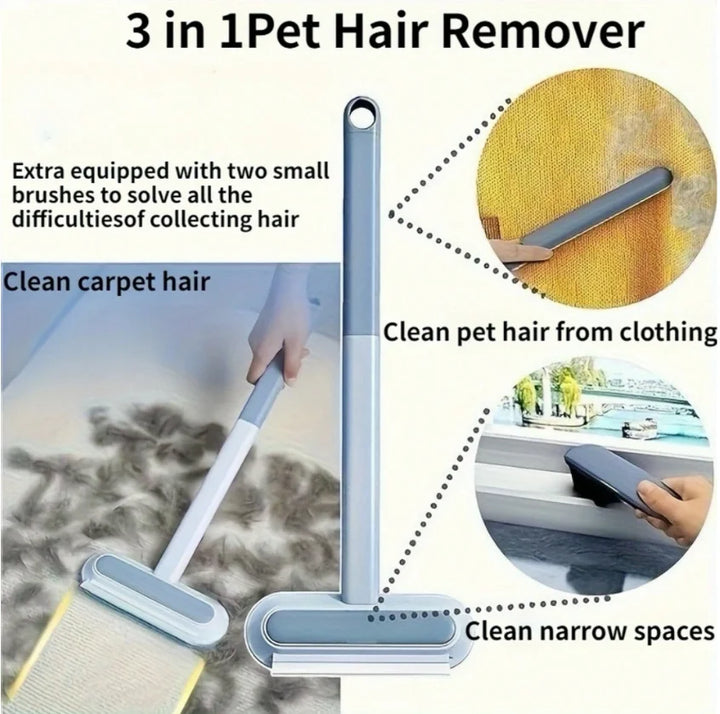 Long Handle Pet Hair Remover – Reusable Lint Brush
