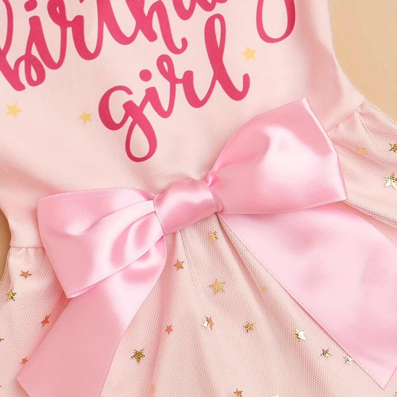 Pink Tulle Bowknot Sequin Dog Dress