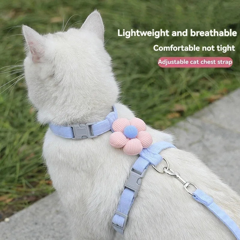 Adjustable Cat & Small Dog Harness and Leash Set