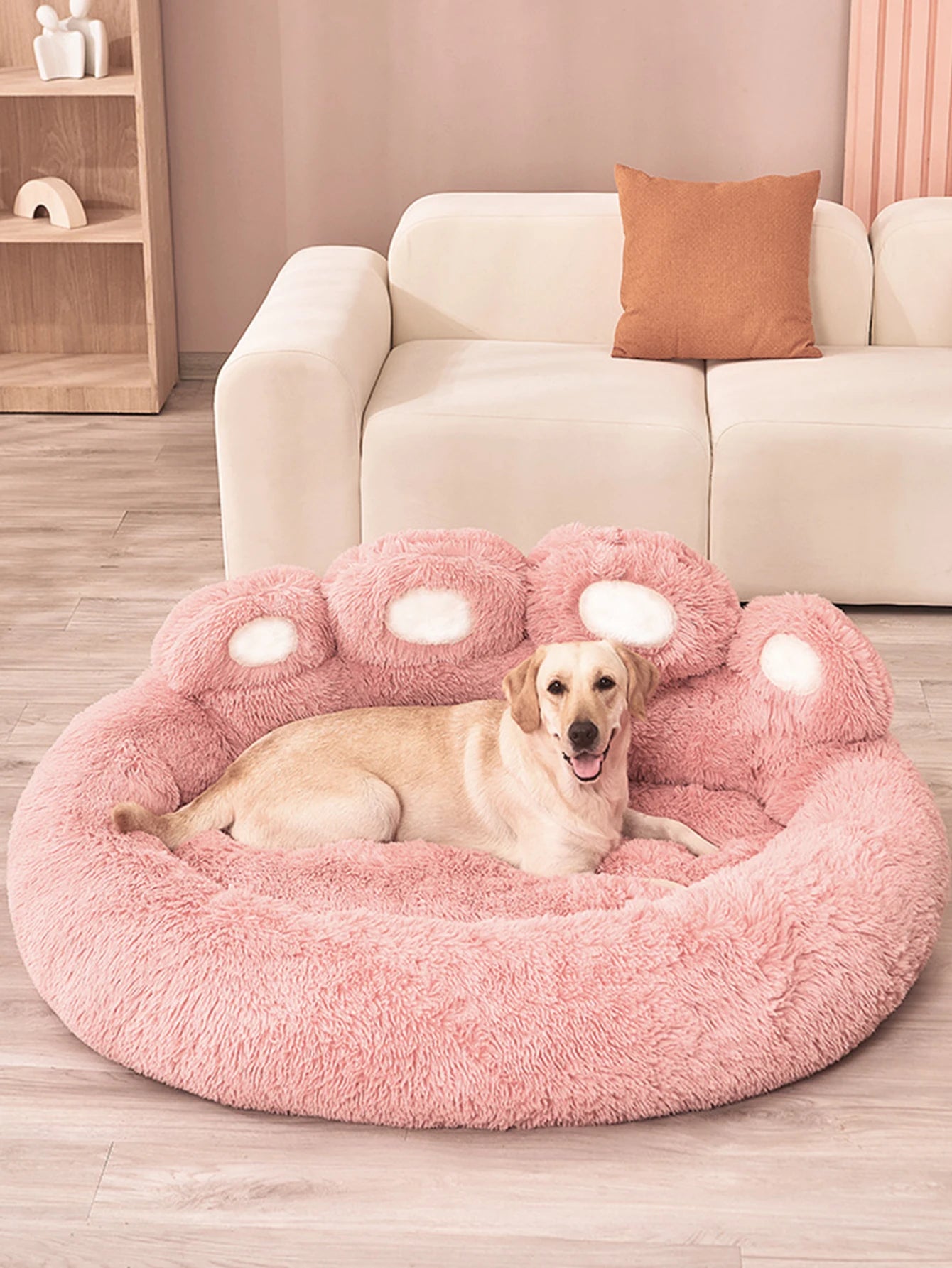 Fluffy Winter Dog Bed – Plush Basket for Small to Large Pets